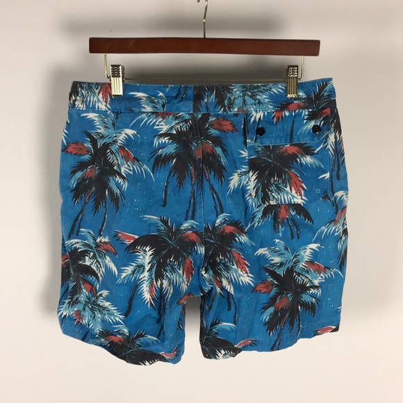 M.NII Makaha Mens Palm Trees Lined Swim Shorts/Trunks Runs 32” Inches - Picture 1 of 10